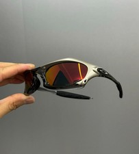 Vintage Y2K Oakley Splice Polarized Sunglasses Red Lenses Mixed Material Frame picture