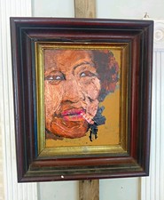 Framed Expressionist Portrait Painting of a Woman - Single Piece Art picture