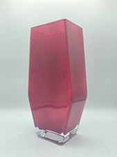 Vintage Mid Century Modern Glass Pink/Purple Vase picture