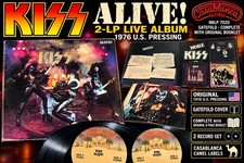 VTG KISS Alive 2LP 1976 US Casablanca NBLP 7020 Camel Label & Booklet Gatefold picture