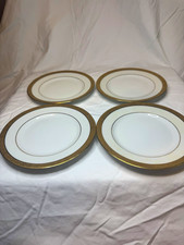 Old Abbey Limoges France Stern Brothers Gold Encrusted Plates Set of 4 picture