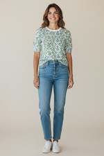 Vince Camuto Womens Short Sleeve Sweaters Green Multi NWT picture
