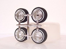 Hoppin Hydros 1/24 1/25 scale MCs CHROME Rims Wheels Tire Model Car LOWRIDER picture
