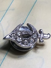 Vintage Sterling Silver Shriners Masonic Freemasons Lapel Pin Sword .6 Grams picture