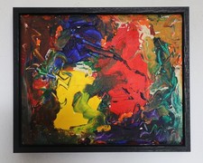 abstract acrylic paintings on canvas original, framed 