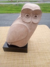 Austin Productions Snow Owl Sculpture Signed 1982 MCM Style Klara Sever Designed picture