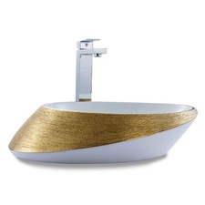 Fine Fixtures LUXURY VESSEL OVAL 20 X 15 BRUSHED GOLD picture