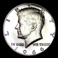 1966 Kennedy 40% Silver Half Dollar GEM BU = picture