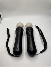 Sony PlayStation Move Motion Controller Pair Black CECH-ZCM1U Wireless ~ Works picture