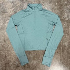 Lululemon Its Rulu Ribbed Cropped Half Zip Crater Blue Size S Activewear Top picture