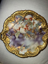 NIPPON pre-1921 Hand Painted Peach Decorative Plate, Gold Gilt Trim picture