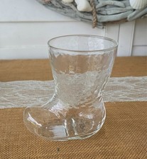 Robert Stanley Clear Glass Boot, Dimpled Drinking Glass, Coffee Mug, Vase - 2023 picture