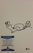 DAVID SOREN Signed 7x10 Sketch Dreamworks Turbo Snail Animator Beckett BAS COA picture