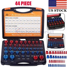 44pcs Inch & Metric Set Nut & Bolt Thread Checker Identifier Thread Gauges Box picture