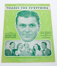 THANKS FOR EVERYTHING Mack Gordon & Harry Revel 1938 sheet music picture