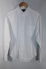Drake’s Men’s Size 15 3/4 - 40 White Long Sleeve Oxford Shirt Made in England picture