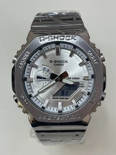 Casio G-Shock GM2100 Full Silver Steel Band Sport Luxury Octagon Analog-Digital picture