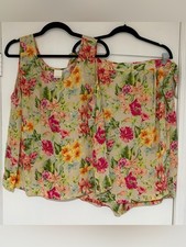 Emma James Women’s 100% Silk Floral Print Blouse and Skort Size 16/18W picture