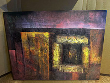 Abstract Geometric Textured Canvas Painting - Modern Contemporary Unframed picture