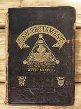 Antique 1882 Illustrated New Testament Bible King James Version With Notes picture