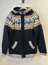 Gamboa Sweater Zip N Hood Andino Alpaca Wool Peru Lama Print Women’s picture