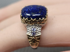 Vintage STS Sterling Silver GP Blue Lapis Band Ring size 6 picture