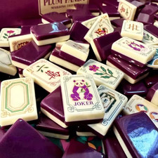 Engraved American Mahjong Tiles  set ,160 Plum Panda picture