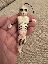 Antique Composition Skeleton Doll Halloween Decoration c.1920s–40s 4” picture
