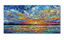 Limiyer Art Hand-painted Sea Sunrise landscape Modern Abstract Oil painting L... picture