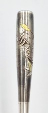 FINE JAPANESE SOLID SILVER & GOLD CIGARETTE HOLDER c1910 SIGNED picture