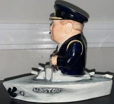BAIRSTOW MANOR COLLECTABLE WINSTON CHURCHILL BOAT ROYAL NAVY WWII FIGURE*Damaged picture