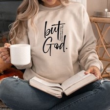 'But God' Faith-Inspired Sweatshirt Women's Christian Sweater (4 colors) picture