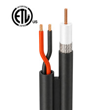 Siamese RG59 Cable, 20/2 Bare Copper ETL, Shielded Foamed PE Dielectric, 500 FT picture