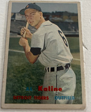 Al Kaline Topps 1957  #125 Detroit Tigers Base Set Baseball Trading Card picture