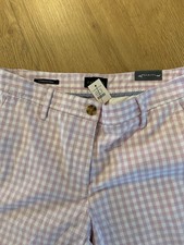 NWT Talbots Purple White Gingham Cuff Crop  Relaxed Chino Pants Size 2 picture
