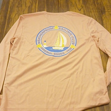 Weatherproof Vintage Men’s Pink Long Sleeve Crew Neck Sailing Graphic Tee L picture
