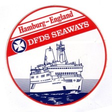 DFDS SEAWAYS FERRY STICKER - HAMBURG - ENGLAND picture