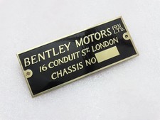 3 X DATA PLATES Bentley Motors 1931 Chassis Number Data Plate Aluminum Vin#21A22 picture