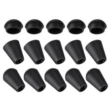 16PACK Plastic Cord Lock Bell End Stopper Cord End Lock Rope Fastener Black picture