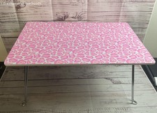 Vintage Lillian Vernon Pink Leopard Collapsible Study Table NOB picture