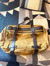 Vintage Filson 243 Large Pullman Bag Tan Rugged Twill Leather Made USA picture