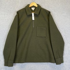 J.Crew Boiled Ribbed Sweater Men's Medium Green New With Tags 1/4 Zip Heavy picture