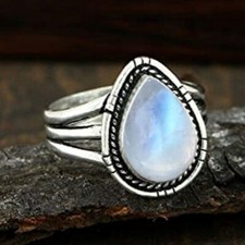 Natural Moonstone 925 Sterling Silver  Handmade ring Jewelry Gift For Her A-147 picture