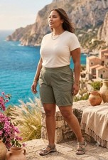 Briggs Women's Bermuda Shorts Green Size XXL NWT  Pull-On 4 pocket- 0051 picture