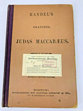 Handel's Oratorio Plattsburgh Philharmonic Music Vocal Score Oliver Ditson Co. picture