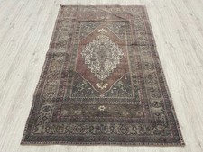 Vintage Anatolian Rug 4x6 ft Turkish Handmade Red Brown Large Area Carpet picture
