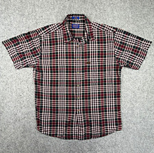 Vintage Pendleton Men's Cotton Woven Plaid Short Sleeve Button Point Collar XL picture