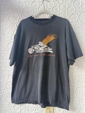 vintage Harley Davidson tshirt 1999 Winged Faded Double Side XL Naked Angel picture