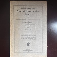 WWI 1919 United States Army Aircraft Production Facts Booklet Secretary of War picture