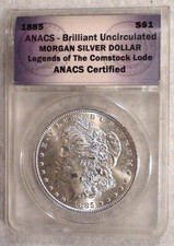 1885 P Morgan Dollar ANACS COMSTOCK LODE BRILLIANT UNCIRCULATED $1 Coin picture